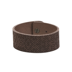 Braunes Lederarmband mit Lielvārde-Gürtelmotiv, 3 cm