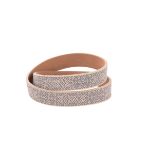 Beiges Doppellederarmband mit Lielvārde-Gürtelmotiv, 1,7 cm